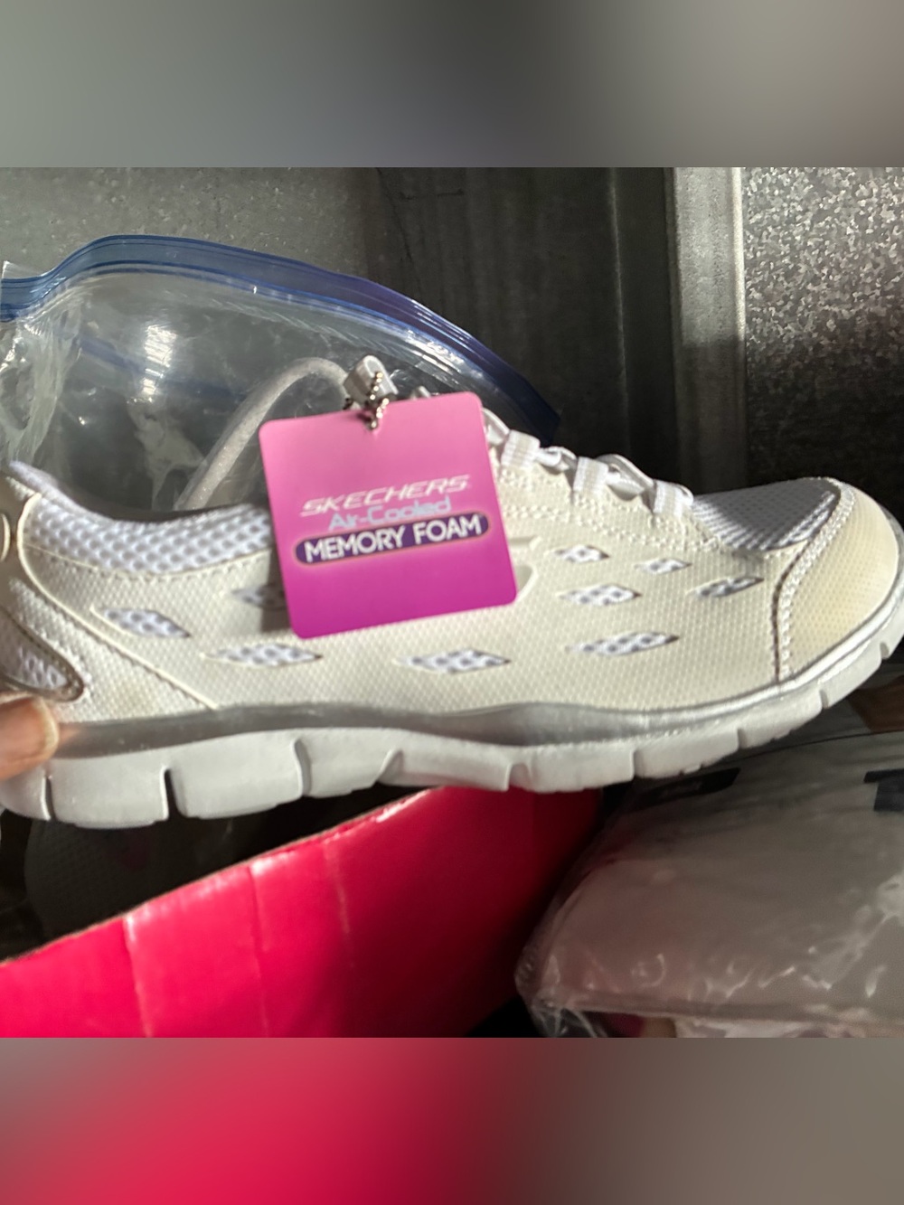 Skechers Women's White Athletic Memory Foam Walking Shoes